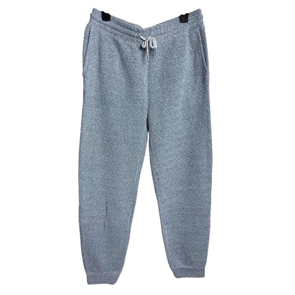 Faherty Whitewater Sweatpants Mens L Blue WHite Textured Knit Joggers